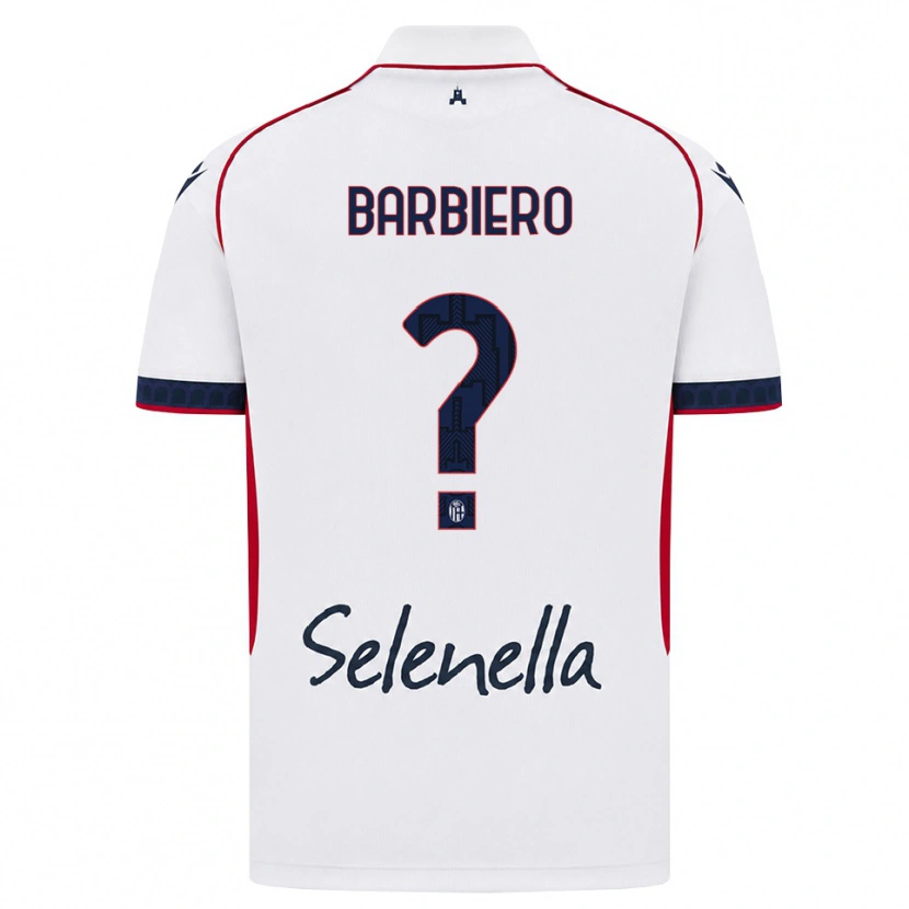 Danxen Uomo Maglia Andrea Barbiero #0 Bianco Rosso Blu Reale Kit Gara Away 2026/27 Maglietta