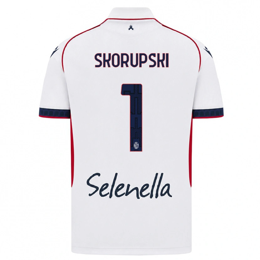 Danxen Uomo Maglia Lukasz Skorupski #1 Bianco Rosso Blu Reale Kit Gara Away 2026/27 Maglietta
