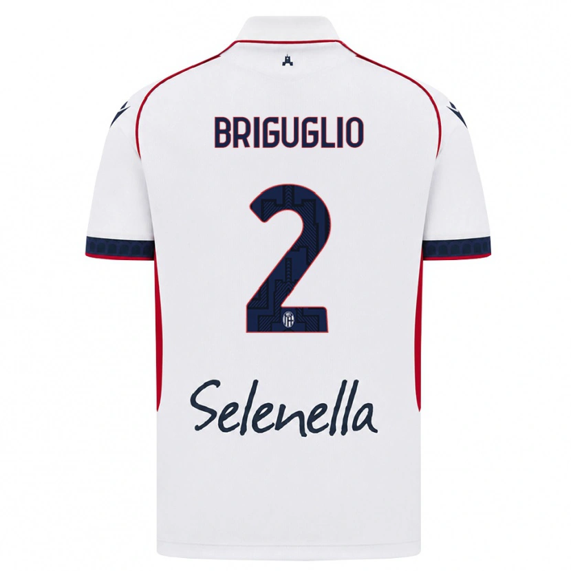 Danxen Uomo Maglia Christian Briguglio #2 Bianco Rosso Blu Reale Kit Gara Away 2026/27 Maglietta