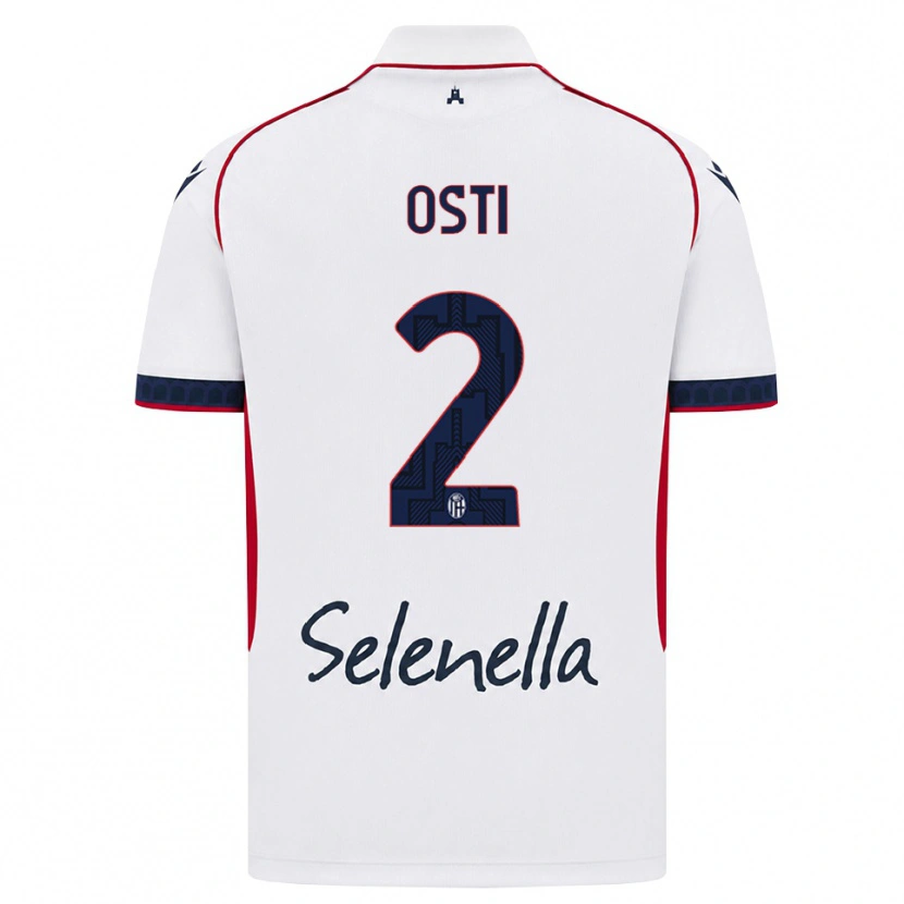 Danxen Uomo Maglia Gabriele Osti #2 Bianco Rosso Blu Reale Kit Gara Away 2026/27 Maglietta