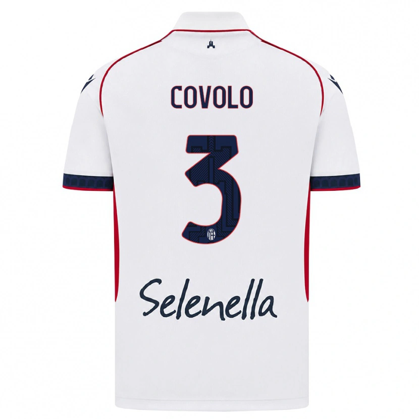Danxen Uomo Maglia Giovanni Covolo #3 Bianco Rosso Blu Reale Kit Gara Away 2026/27 Maglietta