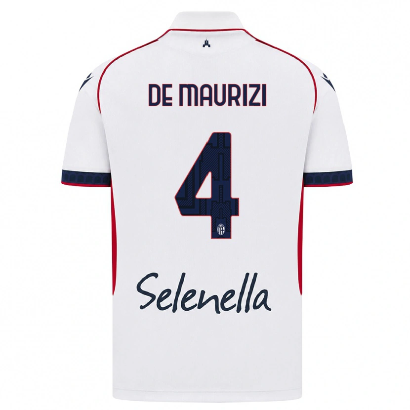 Danxen Uomo Maglia Alessandro De Maurizi #4 Bianco Rosso Blu Reale Kit Gara Away 2026/27 Maglietta