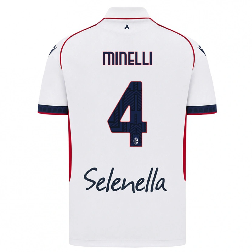 Danxen Uomo Maglia Leo Minelli #4 Bianco Rosso Blu Reale Kit Gara Away 2026/27 Maglietta
