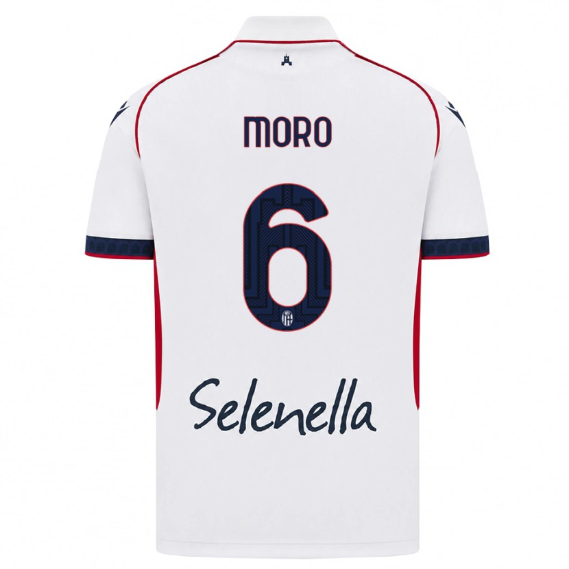 Danxen Uomo Maglia Nikola Moro #6 Bianco Rosso Blu Reale Kit Gara Away 2026/27 Maglietta