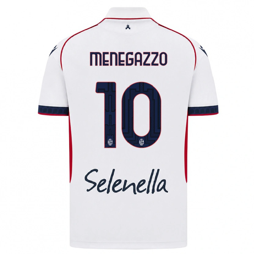 Danxen Uomo Maglia Lorenzo Menegazzo #10 Bianco Rosso Blu Reale Kit Gara Away 2026/27 Maglietta