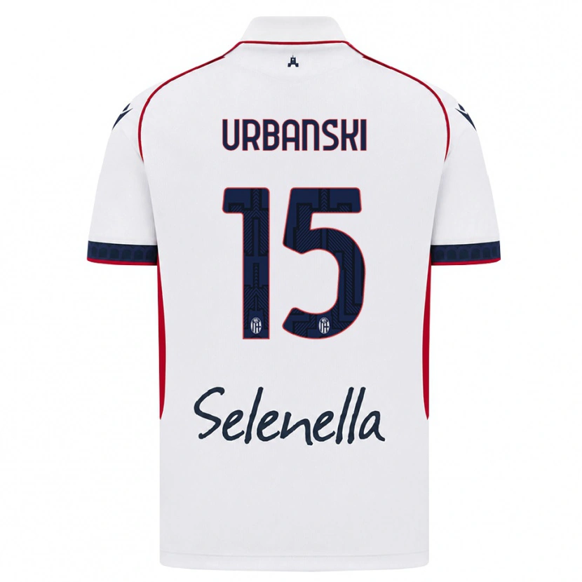 Danxen Uomo Maglia Dominik Urbanski #15 Bianco Rosso Blu Reale Kit Gara Away 2026/27 Maglietta