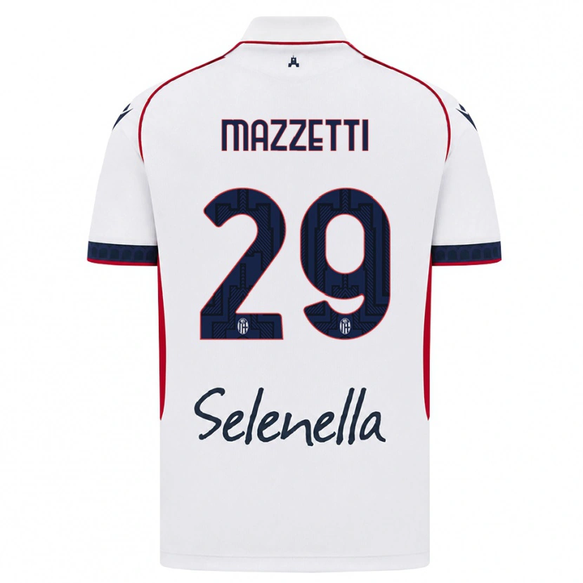 Danxen Uomo Maglia Gabriele Mazzetti #29 Bianco Rosso Blu Reale Kit Gara Away 2026/27 Maglietta