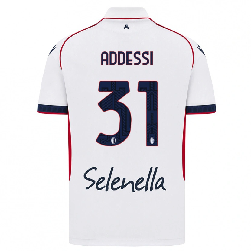 Danxen Uomo Maglia Simone Addessi #31 Bianco Rosso Blu Reale Kit Gara Away 2026/27 Maglietta