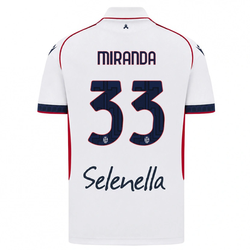 Danxen Uomo Maglia Juan Miranda #33 Bianco Rosso Blu Reale Kit Gara Away 2026/27 Maglietta