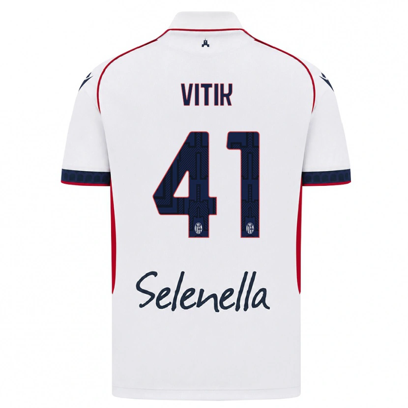 Danxen Uomo Maglia Martin Vitík #41 Bianco Rosso Blu Reale Kit Gara Away 2026/27 Maglietta