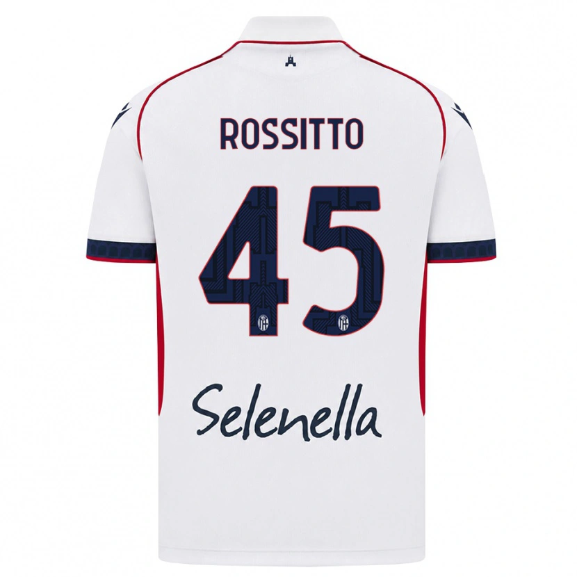 Danxen Uomo Maglia Niccoló Rossitto #45 Bianco Rosso Blu Reale Kit Gara Away 2026/27 Maglietta