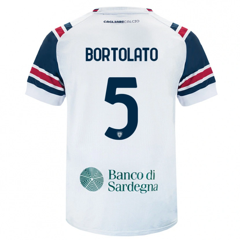 Danxen Uomo Maglia Filippo Bortolato #5 Bianco Rosso Verde Kit Gara Away 2026/27 Maglietta