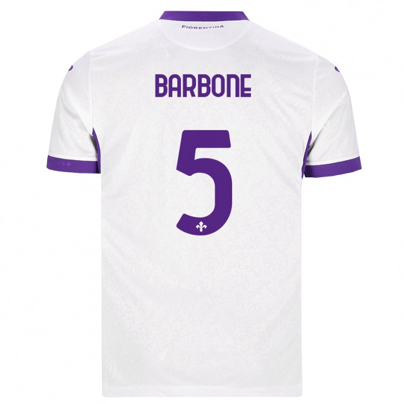 Danxen Uomo Maglia Mattia Barbone #5 Bianco Viola Kit Gara Away 2026/27 Maglietta