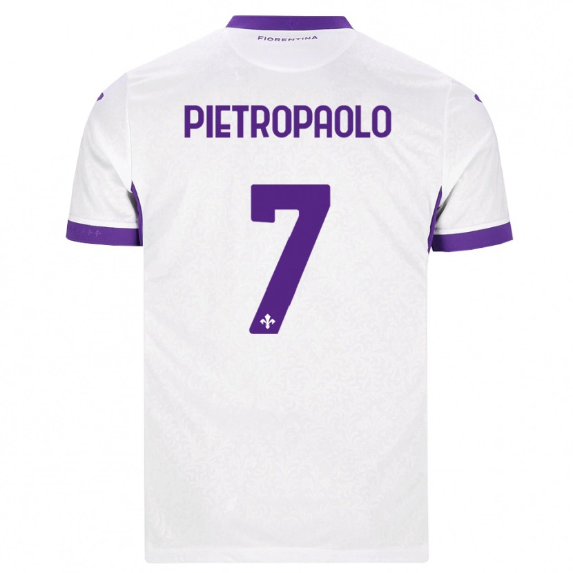 Danxen Uomo Maglia Mario Pietropaolo #7 Bianco Viola Kit Gara Away 2026/27 Maglietta
