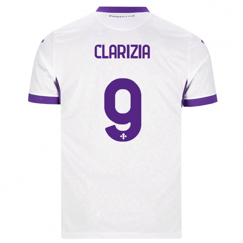 Danxen Uomo Maglia Leonardo Clarizia #9 Bianco Viola Kit Gara Away 2026/27 Maglietta