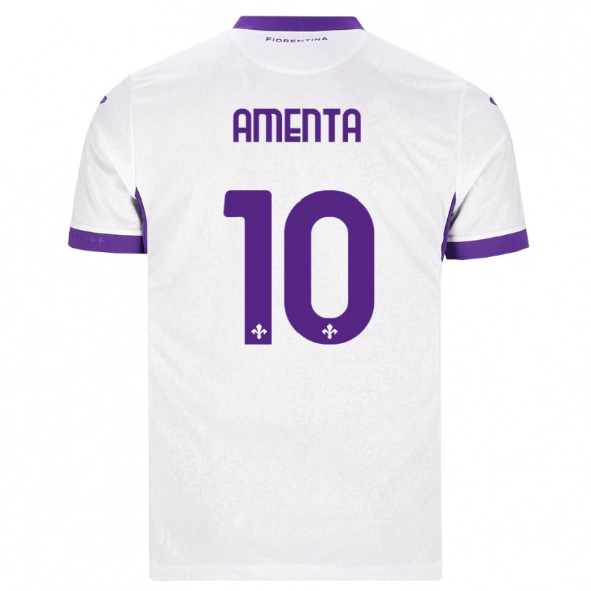 Danxen Uomo Maglia Francesco Amenta #10 Bianco Viola Kit Gara Away 2026/27 Maglietta