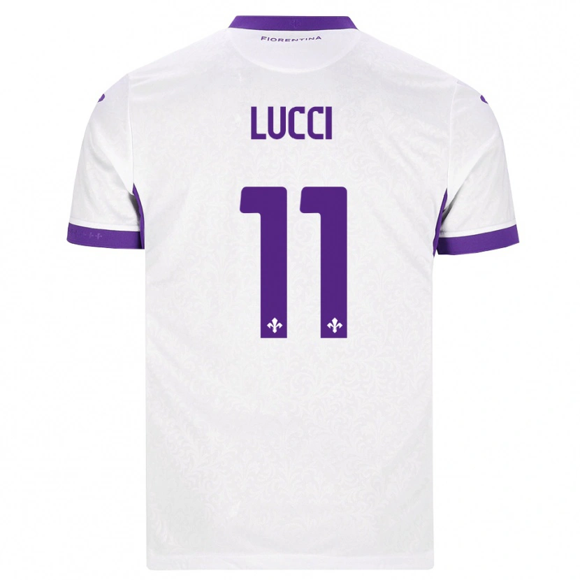 Danxen Uomo Maglia Leonardo Lucci #11 Bianco Viola Kit Gara Away 2026/27 Maglietta