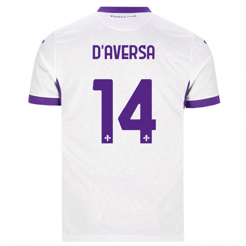 Danxen Uomo Maglia Simone D'aversa #14 Bianco Viola Kit Gara Away 2026/27 Maglietta
