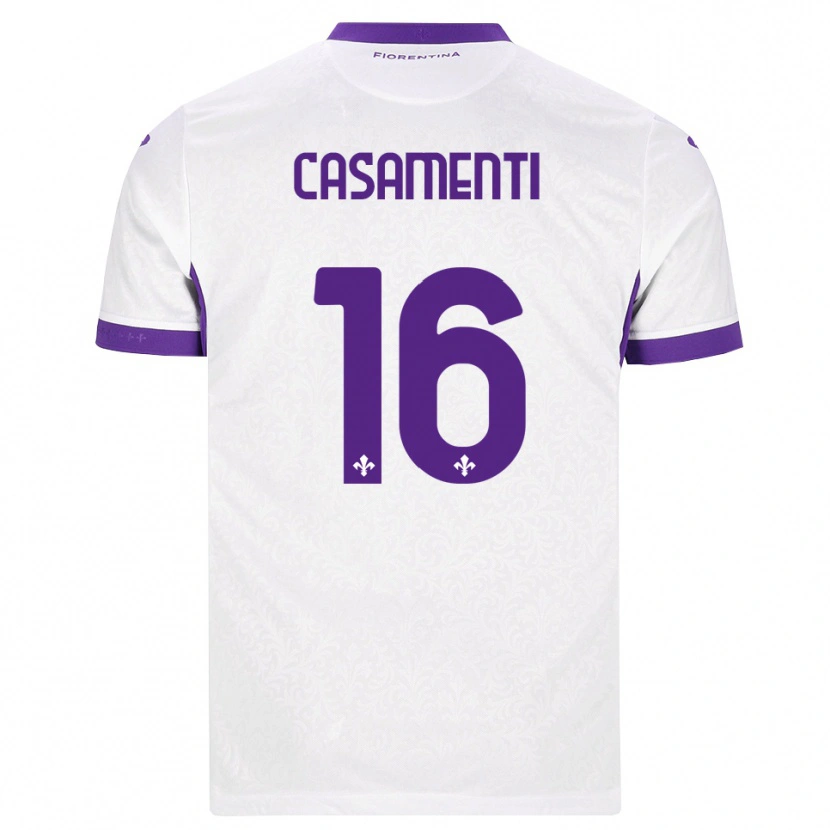 Danxen Uomo Maglia Mattia Casamenti #16 Bianco Viola Kit Gara Away 2026/27 Maglietta