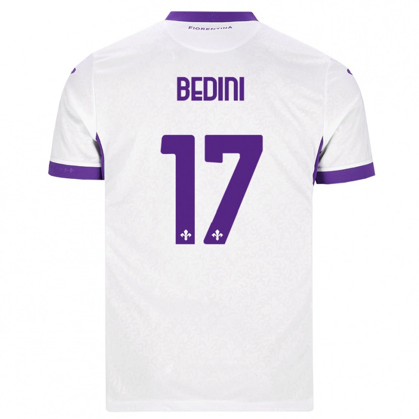 Danxen Uomo Maglia Benedetta Bedini #17 Bianco Viola Kit Gara Away 2026/27 Maglietta
