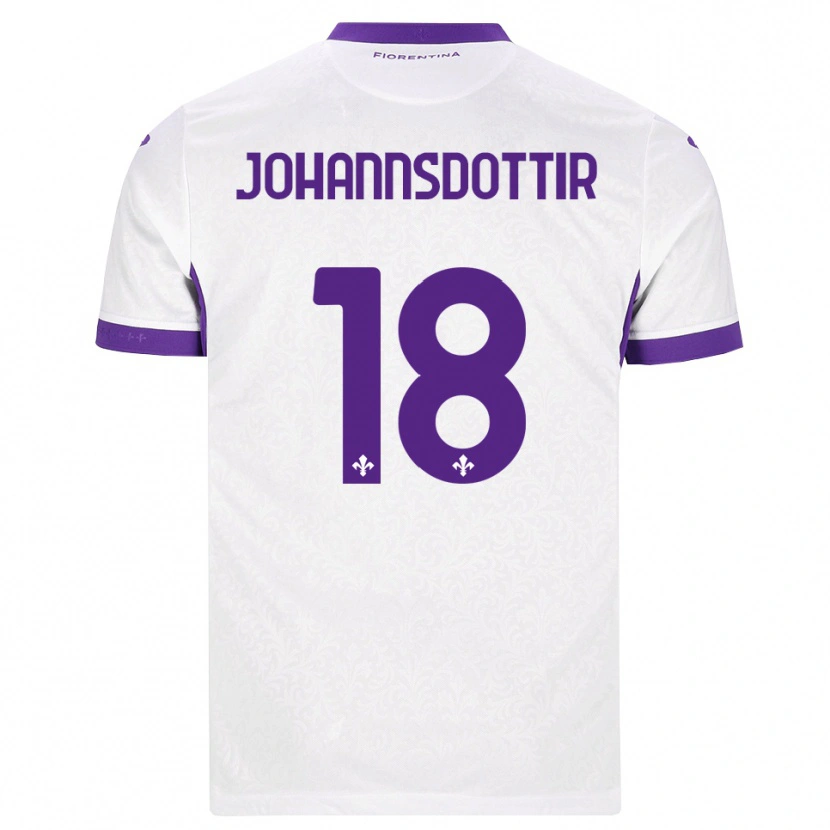 Danxen Uomo Maglia Alexandra Johannsdottir #18 Bianco Viola Kit Gara Away 2026/27 Maglietta