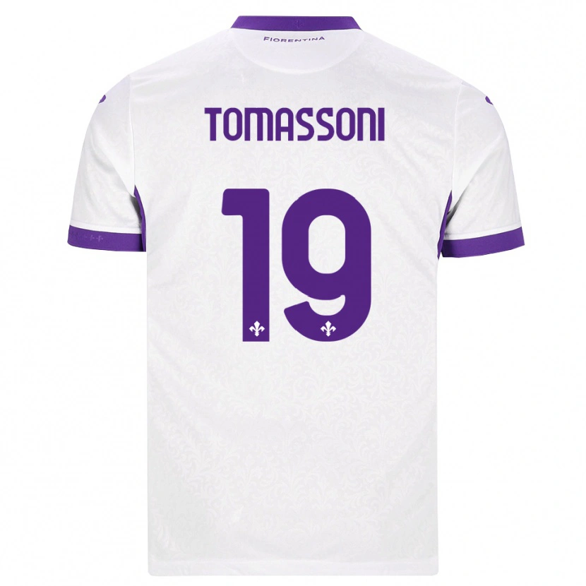 Danxen Uomo Maglia Emma Tomassoni #19 Bianco Viola Kit Gara Away 2026/27 Maglietta