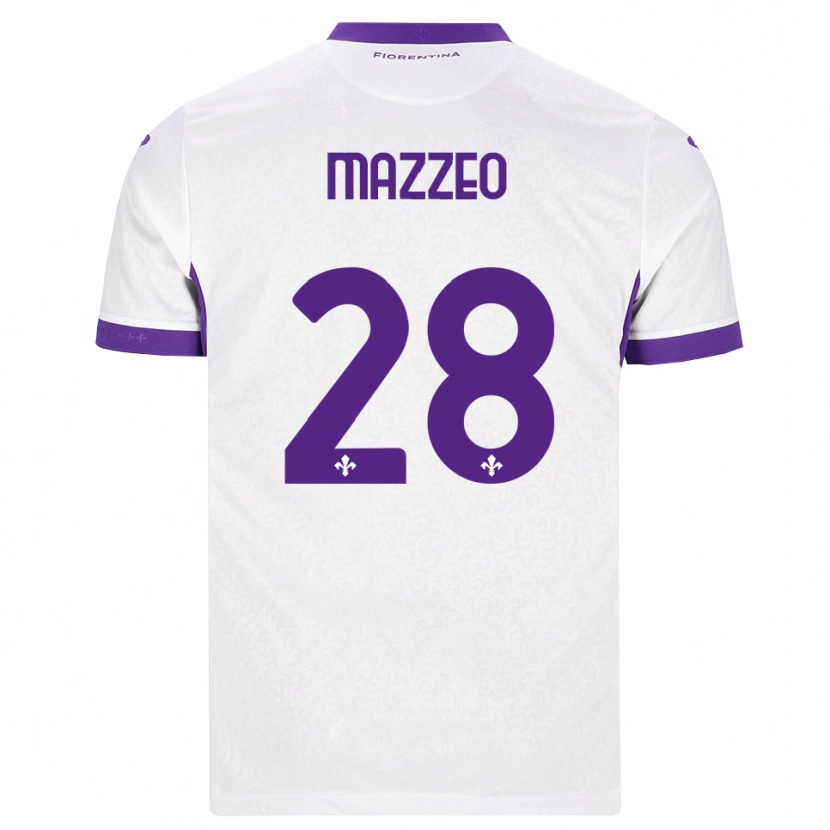 Danxen Uomo Maglia Brando Mazzeo #28 Bianco Viola Kit Gara Away 2026/27 Maglietta