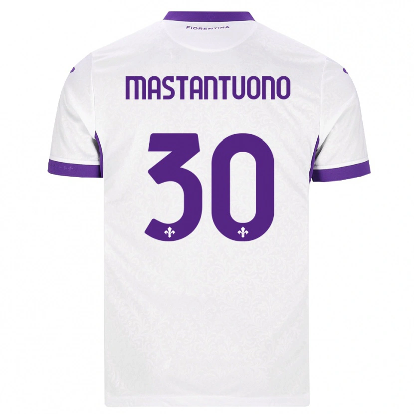 Danxen Uomo Maglia Franco Mastantuono #30 Bianco Viola Kit Gara Away 2026/27 Maglietta