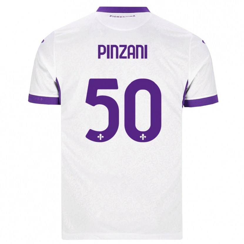 Danxen Uomo Maglia Lorenzo Pinzani #50 Bianco Viola Kit Gara Away 2026/27 Maglietta