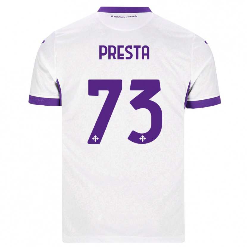 Danxen Uomo Maglia Francesco Presta #73 Bianco Viola Kit Gara Away 2026/27 Maglietta