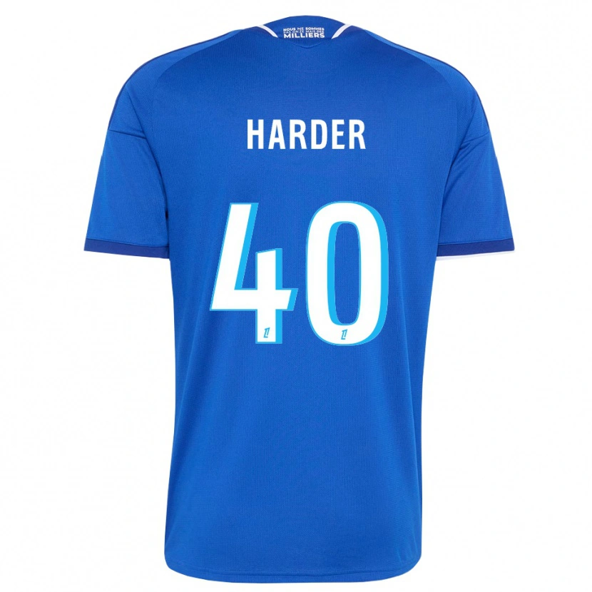 Danxen Uomo Maglia Conrad Harder #40 Blu Reale Bianco Kit Gara Home 2026/27 Maglietta