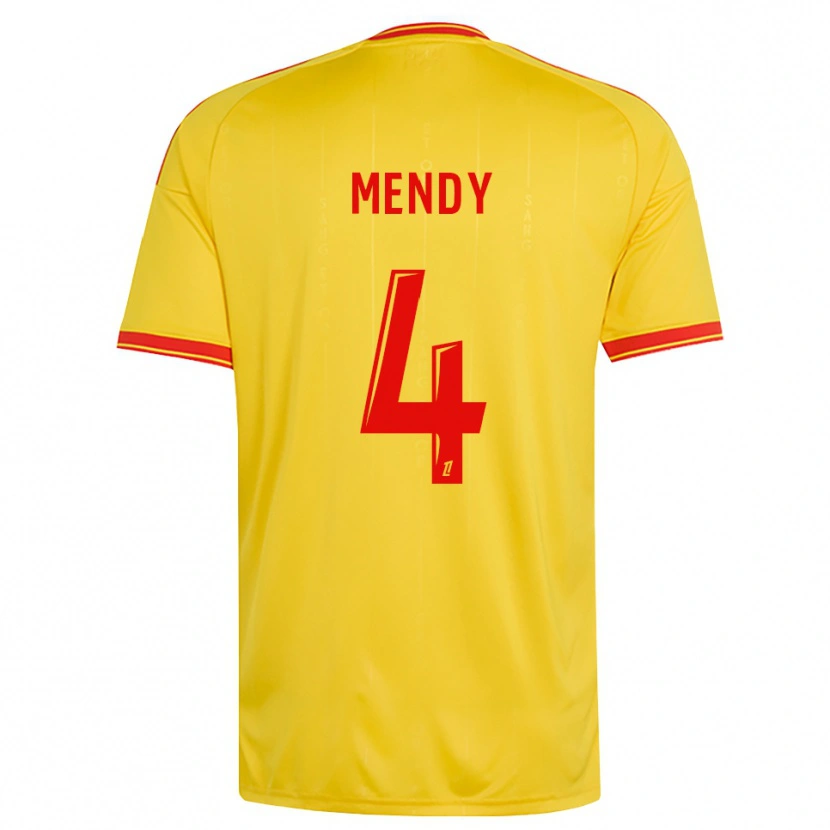 Danxen Donna Maglia Ellijah Mendy #4 Oro Arancio Rosso Kit Gara Home 2026/27 Maglietta