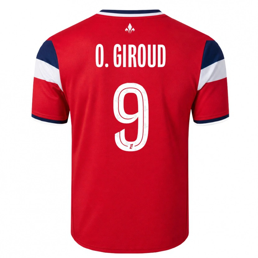 Danxen Donna Maglia Olivier Giroud #9 Rosso Bianco Blu Reale Kit Gara Home 2026/27 Maglietta