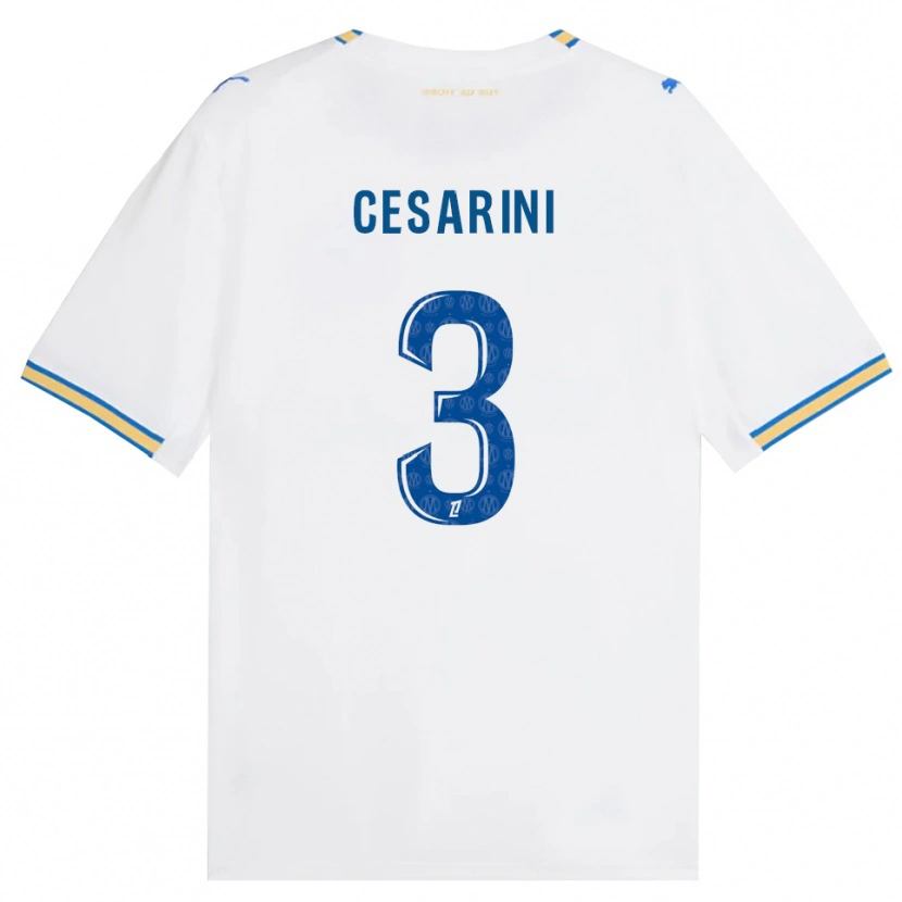 Danxen Donna Maglia Gaëtan Cesarini #3 Blu Schiarente Bianco Kit Gara Home 2026/27 Maglietta