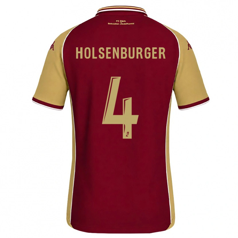 Danxen Donna Maglia Ruben Holsenburger #4 Goldenrod Rosso Scuro Kit Gara Home 2026/27 Maglietta