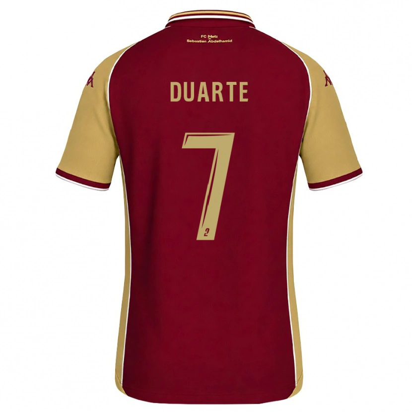 Danxen Donna Maglia Diego Duarte #7 Goldenrod Rosso Scuro Kit Gara Home 2026/27 Maglietta