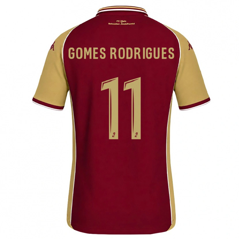 Danxen Donna Maglia Jess Gomes Rodrigues #11 Goldenrod Rosso Scuro Kit Gara Home 2026/27 Maglietta