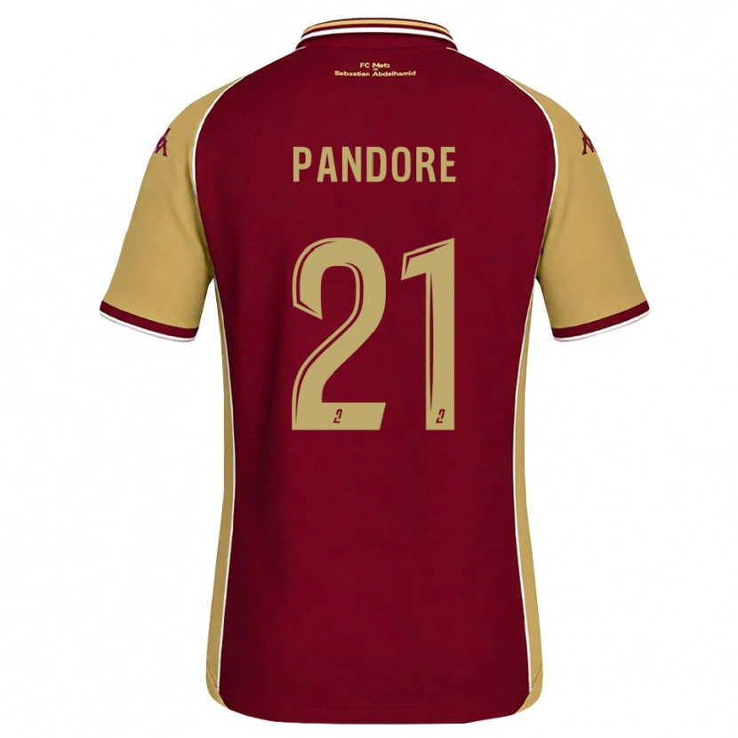 Danxen Donna Maglia Jahyann Pandore #21 Goldenrod Rosso Scuro Kit Gara Home 2026/27 Maglietta