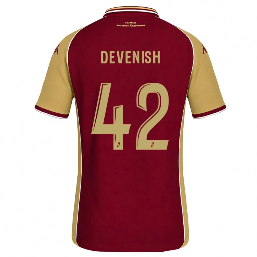 Danxen Donna Maglia Cristian Devenish #42 Goldenrod Rosso Scuro Kit Gara Home 2026/27 Maglietta