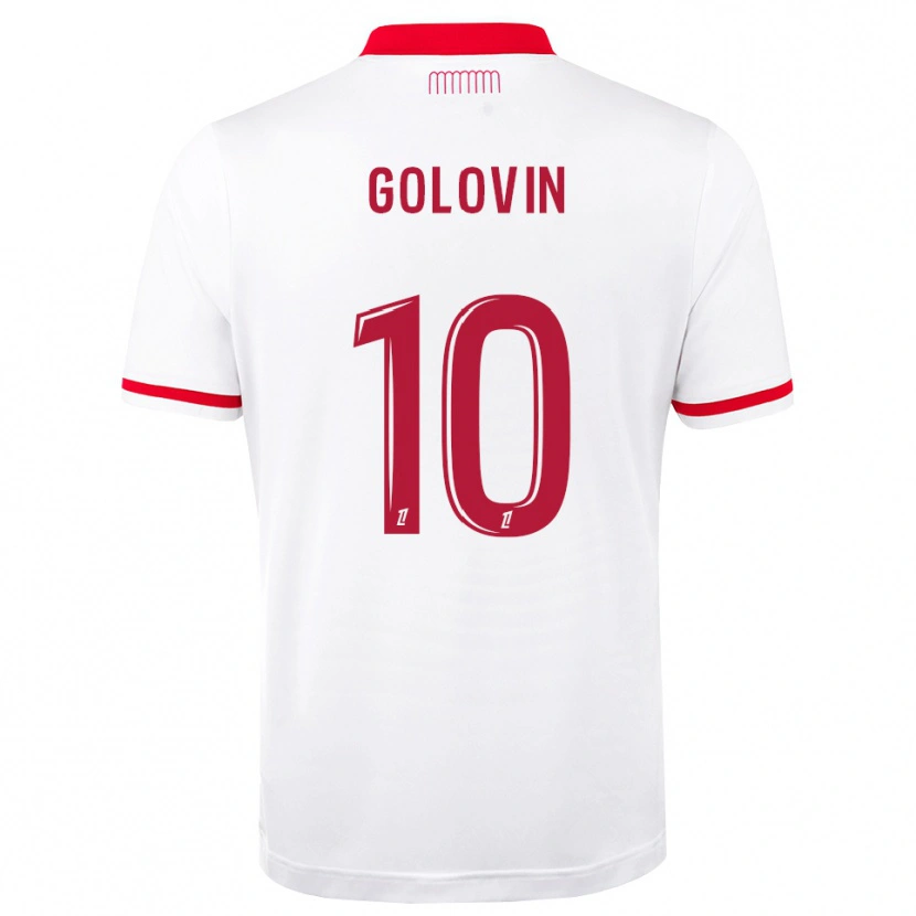 Danxen Donna Maglia Aleksandr Golovin #10 Rosso Bianco Kit Gara Home 2026/27 Maglietta
