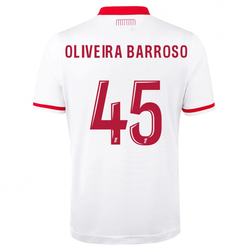 Danxen Donna Maglia Mickael Oliveira Barroso #45 Rosso Bianco Kit Gara Home 2026/27 Maglietta
