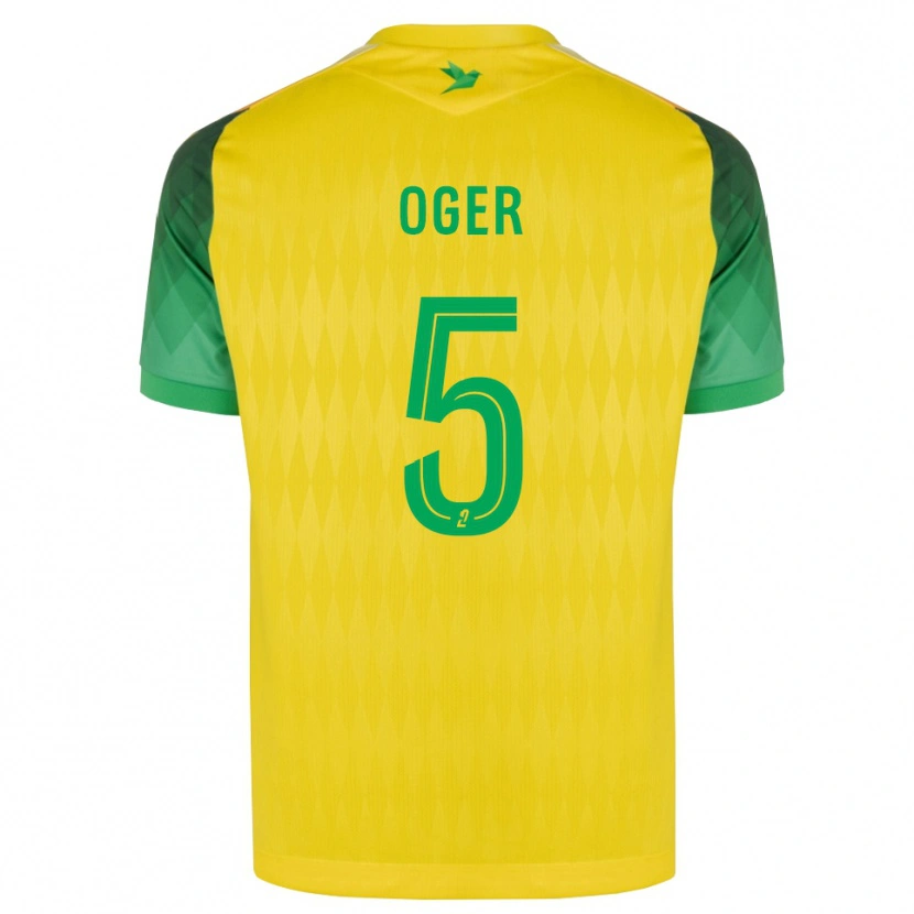 Danxen Donna Maglia Mathis Oger #5 Giallo Verde Rosso Kit Gara Home 2026/27 Maglietta