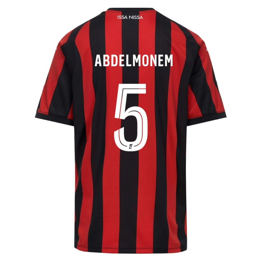 Danxen Donna Maglia Mohamed Abdelmonem #5 Rosso Nero Bianco Kit Gara Home 2026/27 Maglietta