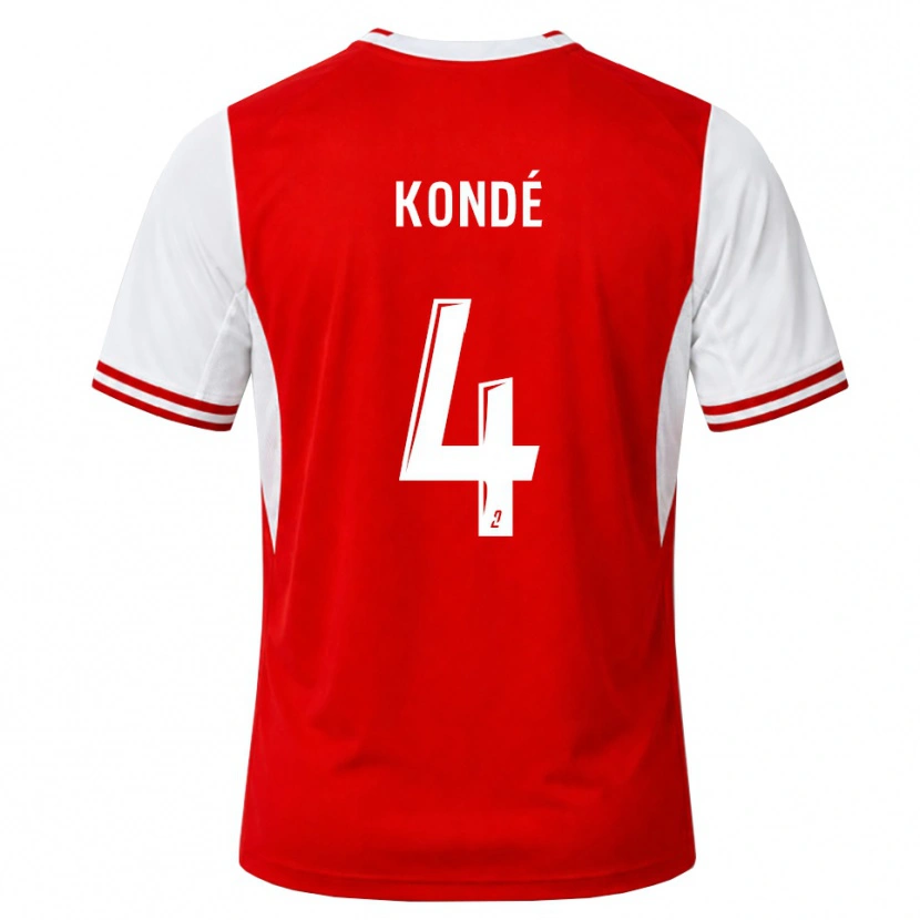 Danxen Donna Maglia Jean-Charles Kondé #4 Rosso Bianco Kit Gara Home 2026/27 Maglietta