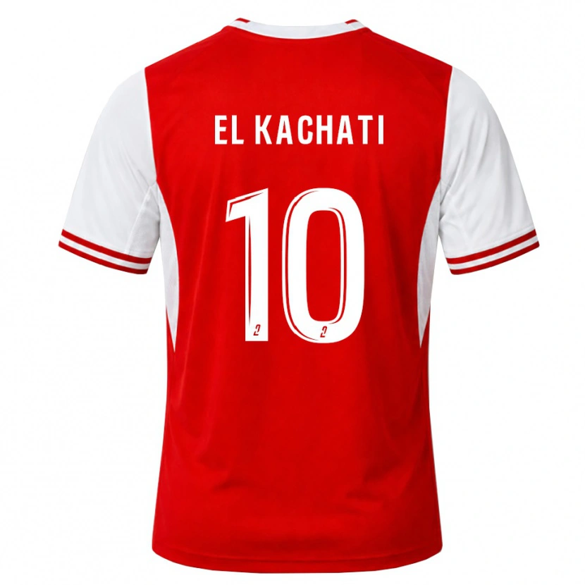 Danxen Donna Maglia Youssef El Kachati #10 Rosso Bianco Kit Gara Home 2026/27 Maglietta