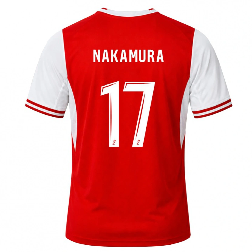 Danxen Donna Maglia Keito Nakamura #17 Rosso Bianco Kit Gara Home 2026/27 Maglietta