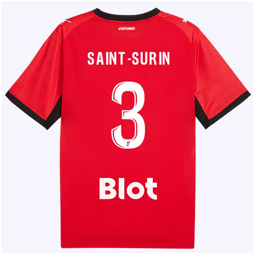 Danxen Donna Maglia Rio Saint-Surin #3 Rosso Nero Bianco Kit Gara Home 2026/27 Maglietta