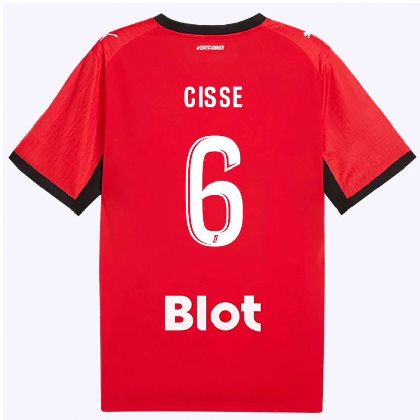 Danxen Donna Maglia Djaoui Cissé #6 Rosso Nero Bianco Kit Gara Home 2026/27 Maglietta