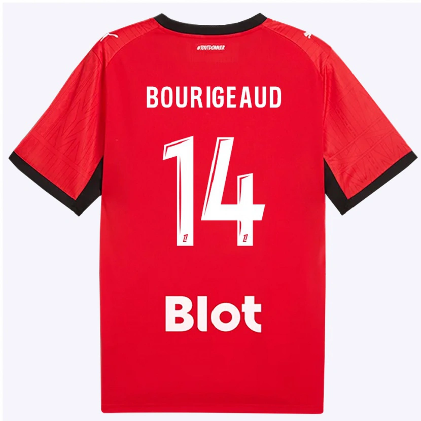 Danxen Donna Maglia Benjamin Bourigeaud #14 Rosso Nero Bianco Kit Gara Home 2026/27 Maglietta