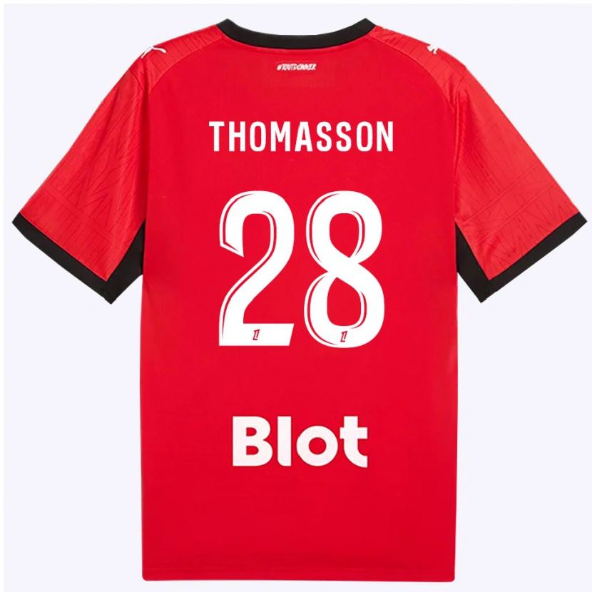 Danxen Donna Maglia Adrien Thomasson #28 Rosso Nero Bianco Kit Gara Home 2026/27 Maglietta